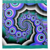 カラフルフラクタル真珠スパイラル シャワーカーテン (正面)