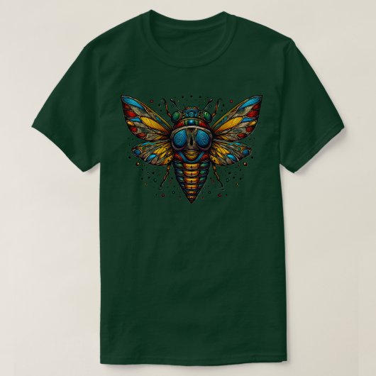 カラフルフラッグCicada東部ブロッドX再出現I Tシャツ (デザイン正面)