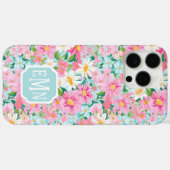 カラフルフラワーガーデンのモノグラム Case-Mate iPhoneケース (裏面 (横))