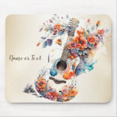 カラフルフラワーギター楽器エレガント マウスパッド (正面)