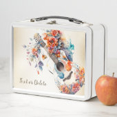 カラフルフラワーギター楽器エレガント メタルランチボックス (インサイチュ)