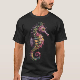 カラフルフラワータツノオトシゴ Tシャツ