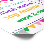 カラフルフラワーフィエスタ 1歳の誕生日マイルストーン ポスター (角)