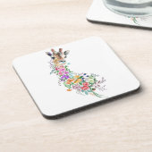 カラフルフラワーブーケキリン – スケッチモダン コースター (左側)