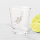 カラフルフラワーブーケキリン – スケッチモダン ショットグラス (裏面)