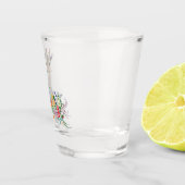 カラフルフラワーブーケキリン – スケッチモダン ショットグラス (右)