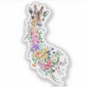 カラフルフラワーブーケキリン – スケッチモダン シール (正面)