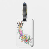 カラフルフラワーブーケキリン – スケッチモダン ラゲッジタグ (裏面縦)