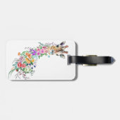 カラフルフラワーブーケキリン – スケッチモダン ラゲッジタグ (裏面横)