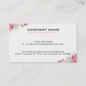 カラフルフラワーブーケブラック&ホワイトストライプ 名刺 (裏面)