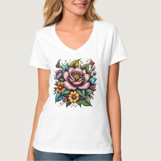 カラフルフラワーブーケ Tシャツ