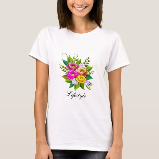 カラフルフラワーブーケ Tシャツ (正面)
