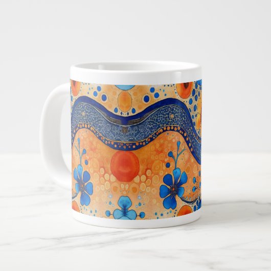 カラフルフラワーマグ ジャンボコーヒーマグカップ (正面左)