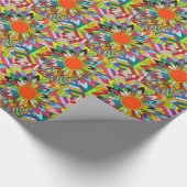 カラフルフラワーマンダラヤエイデザイン ラッピングペーパー (角)
