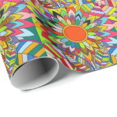 カラフルフラワーマンダラヤエイデザイン ラッピングペーパー (ロールコーナー)