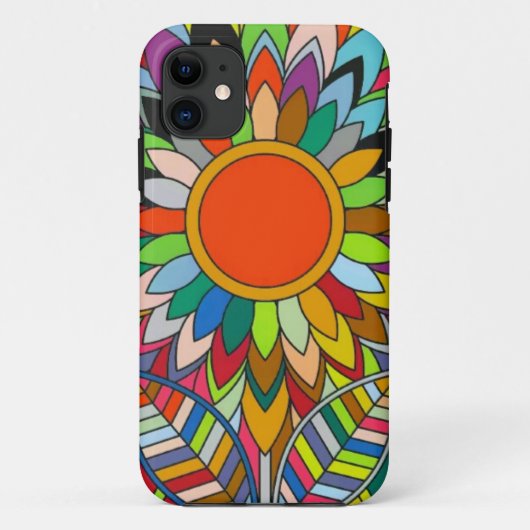 カラフルフラワーマンダラヤエイデザイン Case-Mate iPhoneケース (裏面)