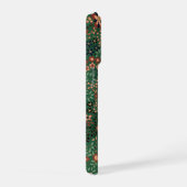 カラフルフラワー 和風アート 緑と赤 iPhoneケース (右側面)