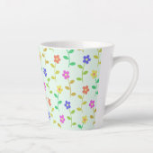 カラフルフラワー、花柄、グリーン、ボホ カフェラテマグ (右)
