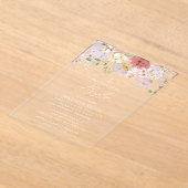 カラフルフラワー 野の花 ボヘミアン  洗礼 アクリル招待状 (レイダウン)
