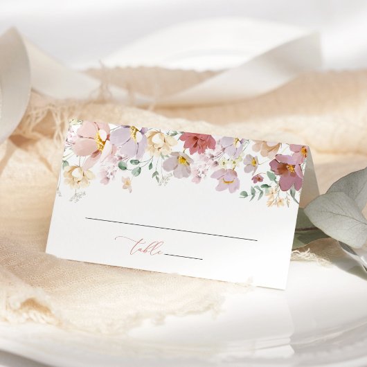 カラフルフラワー、野の花、ボヘミアン、結婚式 プレイスカード