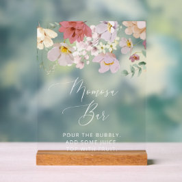 カラフルフラワー、野の花、ボホ、Momosa Bar アクリルサイン