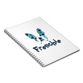 カラフルフランスのサークル付きブルドッグ ノートブック (右側)