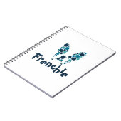 カラフルフランスのサークル付きブルドッグ ノートブック (左側)