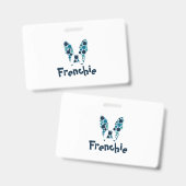 カラフルフランスのサークル付きブルドッグ バッジ (表裏)