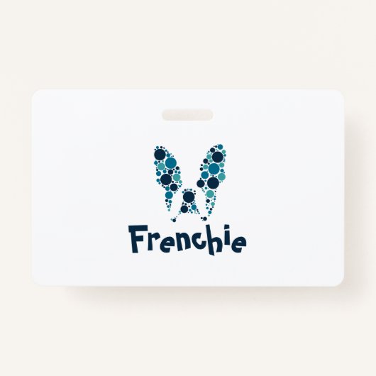 カラフルフランスのサークル付きブルドッグ バッジ (正面)