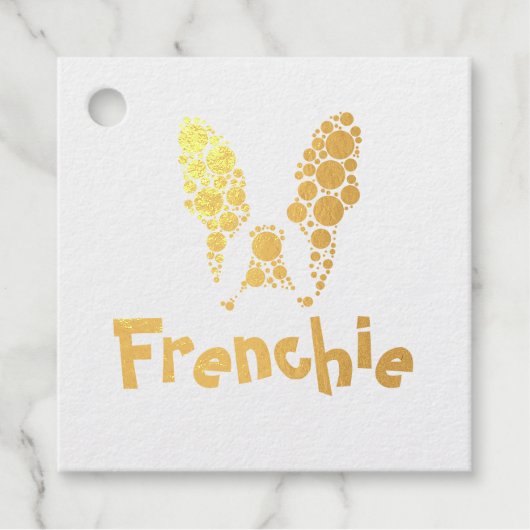 カラフルフランスのサークル付きブルドッグ フェイバータグ (正面)