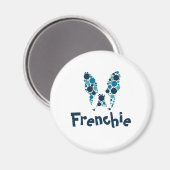 カラフルフランスのサークル付きブルドッグ マグネット (正面/裏面)