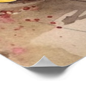 カラフルフランスのスケートボードに座っているブルドッグ ポスター (角)