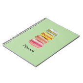 カラフルフランスのマカロン水彩手絵を描指 ノートブック (左側)