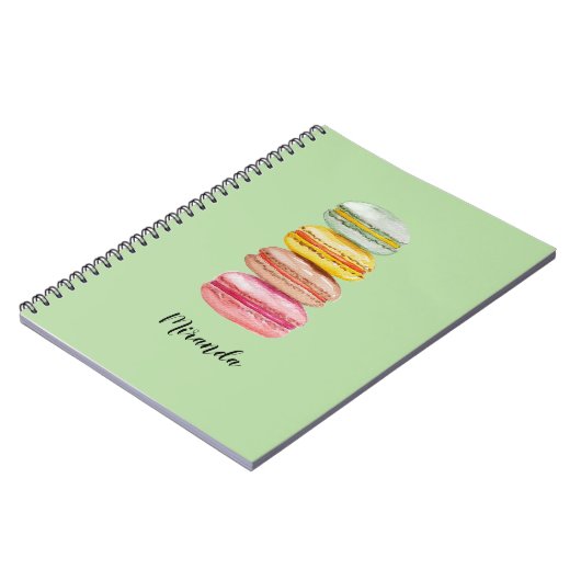 カラフルフランスのマカロン水彩手絵を描指 ノートブック (左側)