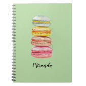 カラフルフランスのマカロン水彩手絵を描指 ノートブック (正面)