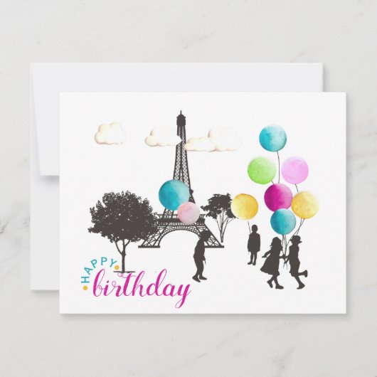 カラフルフランスのマカロン遊誕生日 カード (正面)