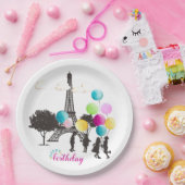 カラフルフランスのマカロン遊誕生日 ペーパープレート (パーティー)