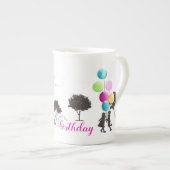 カラフルフランスのマカロン遊誕生日 ボーンチャイナマグカップ (正面右)