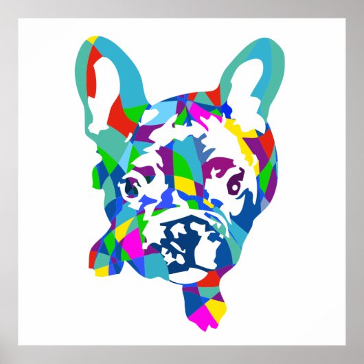 カラフルフランスの犬 ポスター (正面)