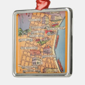 カラフルフランスの4分の1の地図 メタルオーナメント (左)