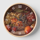 カラフルフルーツスチルライフ絵画ファインアート 壁時計 (正面)