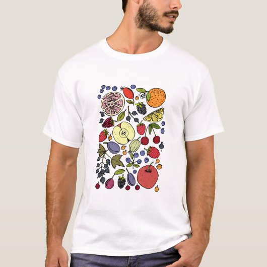 "カラフルフルーツメドレー" Tシャツ (正面)