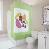 カラフルフルーツ夏、おもしろいカッコいい、 シャワーカーテン (インサイチュ)