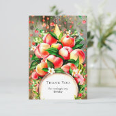 カラフルフルーツ桃の誕生日 サンキューカード (スタンド正面)