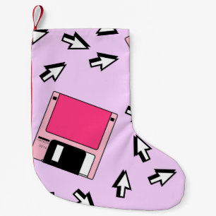 カラフルフロッピーディスクをVAPOに入れたシームレスなパターン スモールクリスマスストッキング