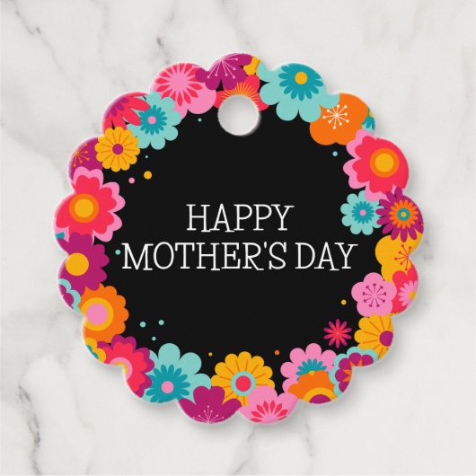 カラフルフローラおもしろい母の日 フェイバータグ (正面)