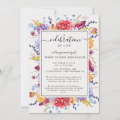 カラフルフローラお祝い 招待状 (正面)