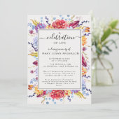 カラフルフローラお祝い 招待状 (スタンド正面)