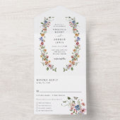 カラフルフローラすべて一つの招待状 オールインワン招待状 (内側)