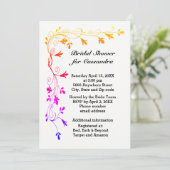 カラフルフローラつる植物とフォトブライダルシャワー 招待状 (スタンド正面)